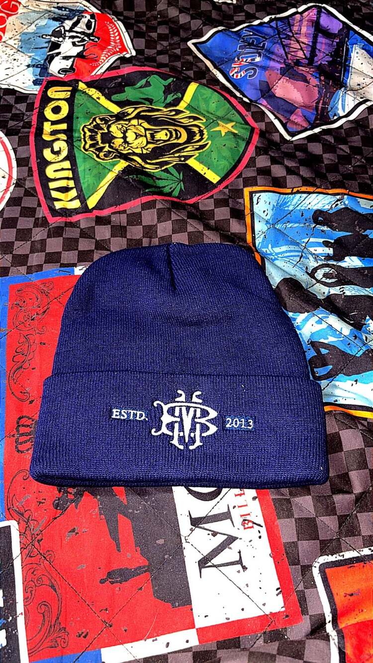 Estd 2013 Embroidered Navy Cuffed Beanie